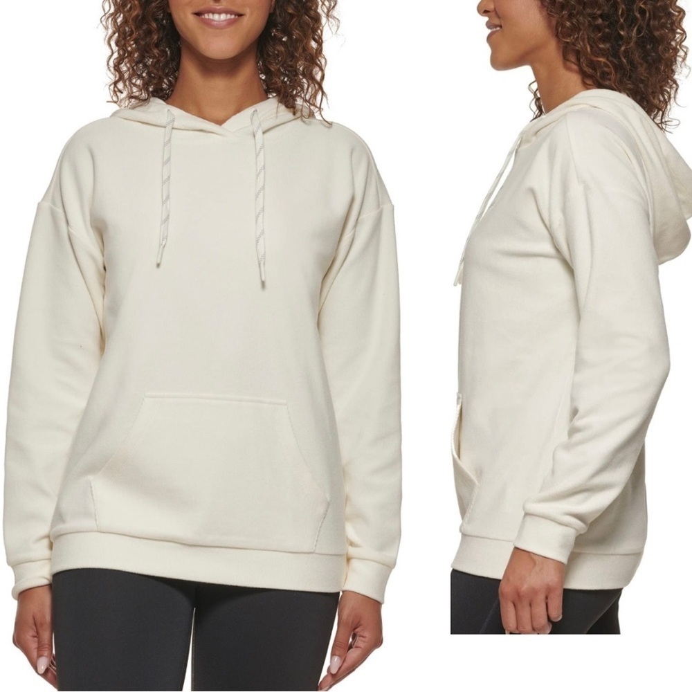 Marc New York White Textured‎ Hoodie Sweatshirt L/G